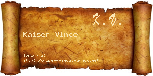 Kaiser Vince névjegykártya